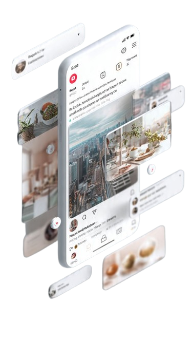 Here’s an SEO-friendly alt tag with your keyword **“social media”** naturally included: **Alt Tag:** *“Modern smartphone displaying social media app interface with floating posts, images, and interactive UI elements representing digital content experience”*